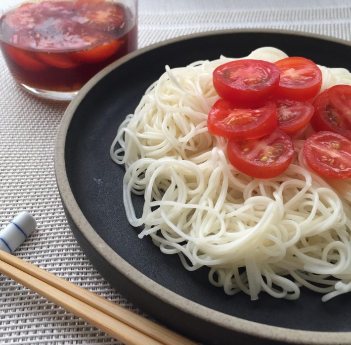 塩みかんトマトそうめん　青みかん